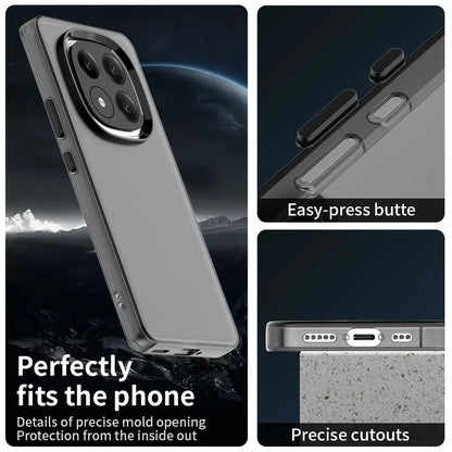 Xiaomi Redmi Note 14 Pro+ 5G Case PC+TPU+PET Matte Anti-Drop Phone Back Cover - Black