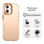 iPhone 17 Case PC + TPU + PET Matte Anti-Drop Phone Back Cover - Orange