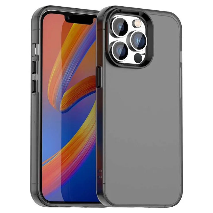 iPhone 13 Pro Max Case PC+TPU+PET Matte Anti-Drop Phone Back Cover - Black