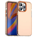 iPhone 14 Pro Max Case PC+TPU+PET Matte Anti-Drop Phone Back Cover - Orange