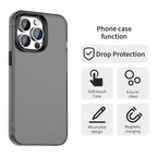 iPhone 15 Pro Case PC+TPU+PET Matte Anti-Drop Phone Back Cover - Black