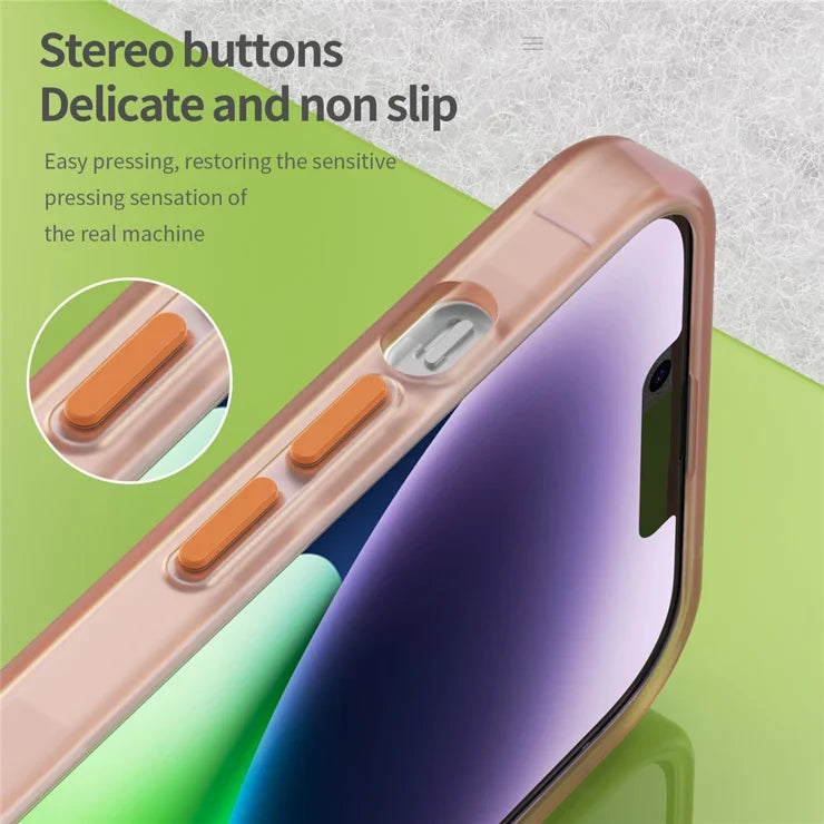 iPhone 14 Translucent Phone Case Matte Design Compatible with MagSafe Wireless Charging - Orange