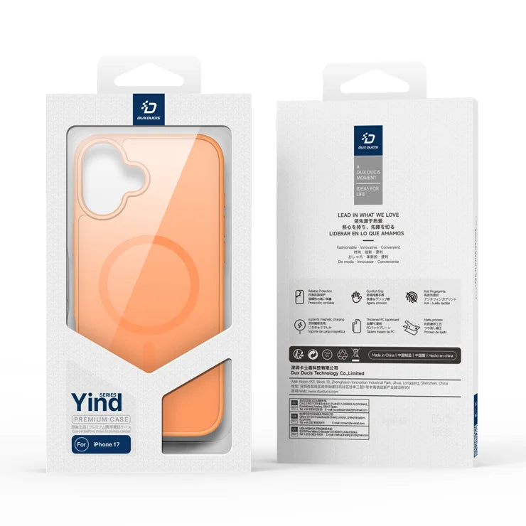 DUX DUCIS For iPhone 17 Case  Yind Series PC+TPU Phone Cover Compatible with MagSafe - Orange