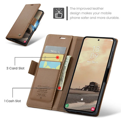 CASEME For Samsung Galaxy S26 Ultra Case  023 Series RFID Blocking Glossy Stand Phone Cover - Brown
