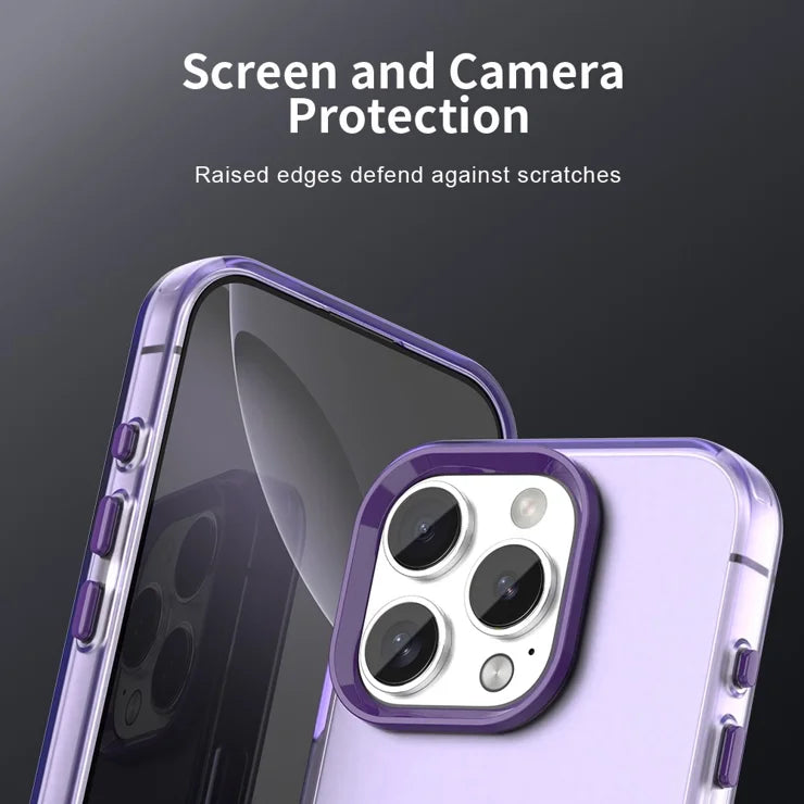 iPhone 16 Pro Case PC+TPU+PET Matte Anti-Drop Phone Back Cover - Purple
