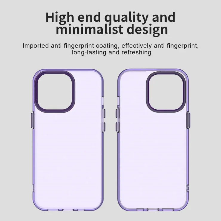 iPhone 14 Pro Case PC+TPU+PET Matte Anti-Drop Phone Back Cover - Purple