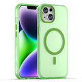 iPhone 14 Translucent Phone Case Matte Design Compatible with MagSafe Wireless Charging - Fluorescent Green