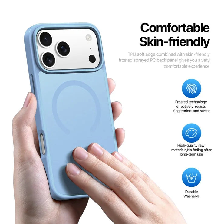 DUX DUCIS Yind Series For iPhone 17 Pro Case TPU + PC Matte Phone Cover Compatible with MagSafe - Baby Blue