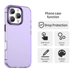 iPhone 16 Pro Case PC+TPU+PET Matte Anti-Drop Phone Back Cover - Purple