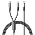REMAX CB25 100W Dual Port Aluminum Alloy Braided Cable USB-C to USB-C / Lightning 1.2M