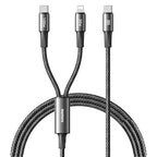 REMAX CB25 100W Dual Port Aluminum Alloy Braided Cable USB-C to USB-C / Lightning 1.2M