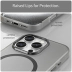 iPhone 16 Pro Case Compatible with MagSafe TPU + PC Slim Matte Translucent Phone Cover - Black
