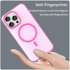iPhone 15 Pro Max Translucent Case Magnetic Phone Cover Compatible with MagSafe - Pink