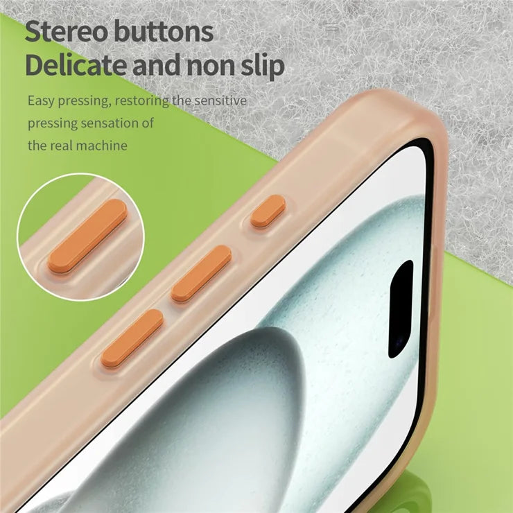 iPhone 16 Plus Case Compatible with MagSafe TPU + PC Slim Matte Translucent Phone Cover - Orange
