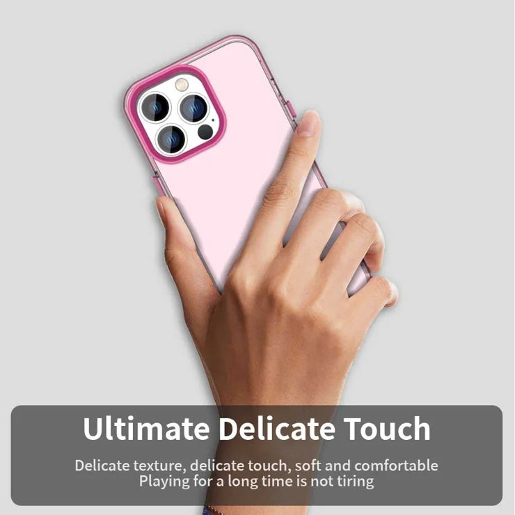 iPhone 13 Pro Max Case PC+TPU+PET Matte Anti-Drop Phone Back Cover - Pink