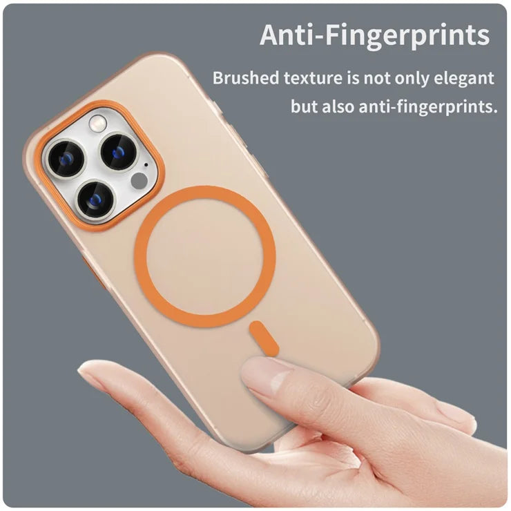 iPhone 14 Pro Translucent Matte Phone Case TPU + PC Anti-Scratch Cover - Orange