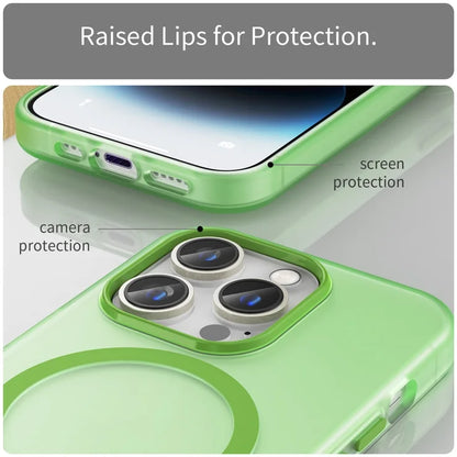 iPhone 14 Pro Translucent Matte Phone Case TPU + PC Anti-Scratch Cover - Fluorescent Green