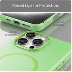 iPhone 16 Pro Max Case Compatible with MagSafe TPU + PC Slim Matte Translucent Phone Cover - Green