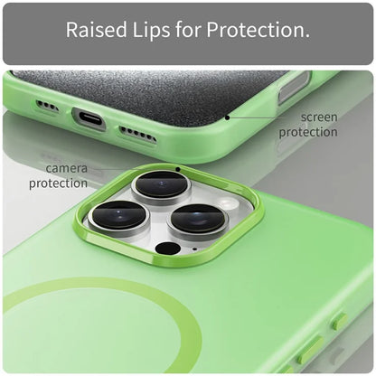 iPhone 16 Pro Max Case Compatible with MagSafe TPU + PC Slim Matte Translucent Phone Cover - Green