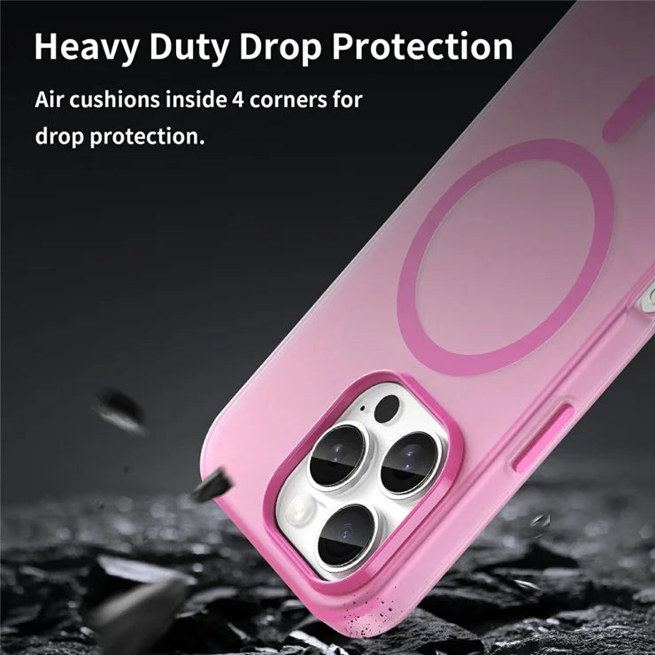 iPhone 16 Pro Case Compatible with MagSafe TPU + PC Slim Matte Translucent Phone Cover - Pink