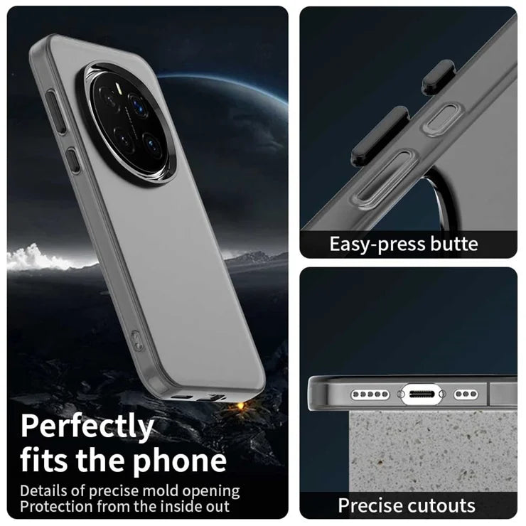 Honor Magic7 Pro 5G Case PC+TPU+PET Matte Anti-Drop Phone Back Cover - Black