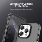 iPhone 16 Pro Max Case PC+TPU+PET Matte Anti-Drop Phone Back Cover - Black