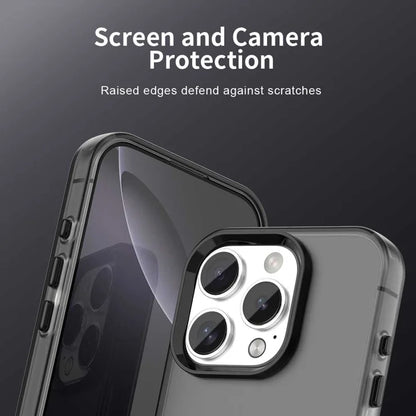 iPhone 16 Pro Max Case PC+TPU+PET Matte Anti-Drop Phone Back Cover - Black