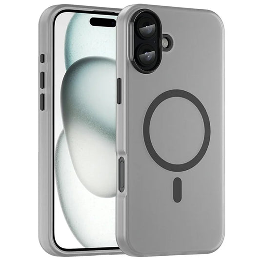 iPhone 16 Plus Case Compatible with MagSafe TPU + PC Slim Matte Translucent Phone Cover - Black