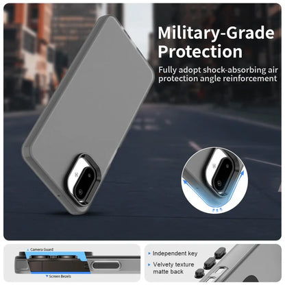 Samsung Galaxy F06 5G  /  M06 5G Case PC + TPU + PET Matte Anti-Drop Phone Back Cover - Black