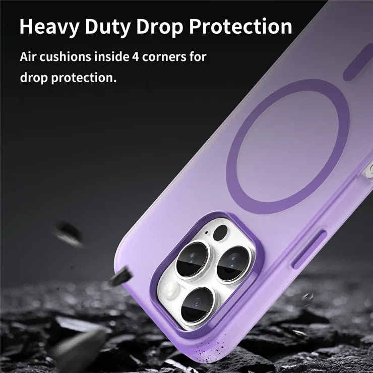 iPhone 16 Pro Case Compatible with MagSafe TPU + PC Slim Matte Translucent Phone Cover - Dark Purple