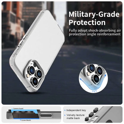 iPhone 14 Pro Case PC+TPU+PET Matte Anti-Drop Phone Back Cover - White