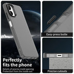 Samsung Galaxy A06 5G Case PC + TPU + PET Matte Anti-Drop Phone Back Cover - Black