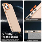 iPhone 15 Plus / 14 Plus Case PC+TPU+PET Matte Anti-Drop Phone Back Cover - Orange