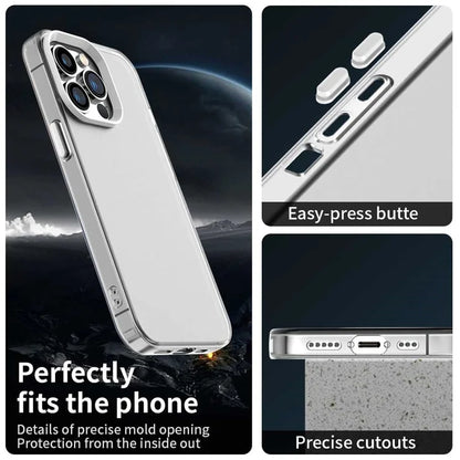 iPhone 15 Pro Case PC+TPU+PET Matte Anti-Drop Phone Back Cover - White