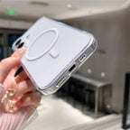 iPhone 17 Magnetic Clear Case PC + TPU Hybrid Phone Cover Compatible with MagSafe