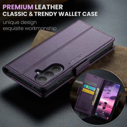CASEME For Samsung Galaxy S26+ Case  023 Series RFID Blocking Glossy Stand Phone Cover - Purple