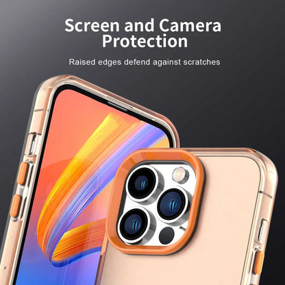 iPhone 15 Pro Case PC+TPU+PET Matte Anti-Drop Phone Back Cover - Orange