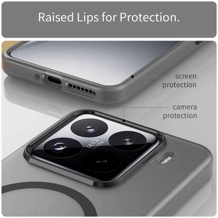 Xiaomi 15 Pro Magnetic Case TPU + PC Slim Matte Translucent Phone Cover - Black