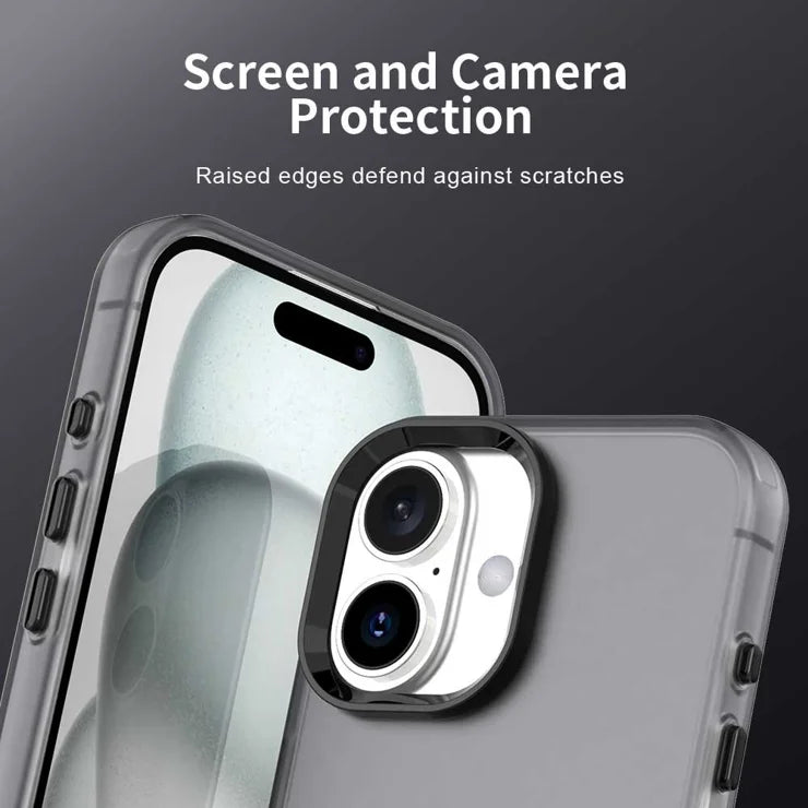 iPhone 17 Case PC + TPU + PET Matte Anti-Drop Phone Back Cover - Black