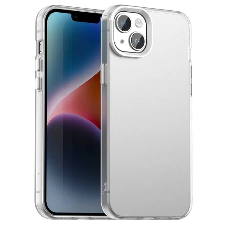 iPhone 15 Plus / 14 Plus -suojakuori, PC+TPU+PET, mattapintainen, putoamissuoja, puhelimen takakansi - valkoinen