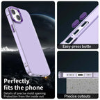 iPhone 15 Case PC+TPU+PET Matte Anti-Drop Phone Back Cover - Purple