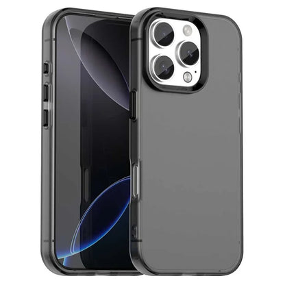iPhone 16 Pro Case PC+TPU+PET Matte Anti-Drop Phone Back Cover - Black