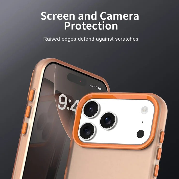iPhone 17 Pro Case PC + TPU + PET Matte Anti-Drop Phone Back Cover - Orange