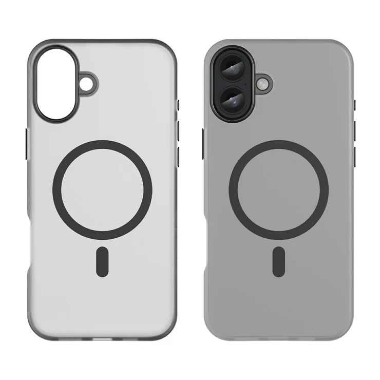 iPhone 16 Plus Case Compatible with MagSafe TPU + PC Slim Matte Translucent Phone Cover - Black