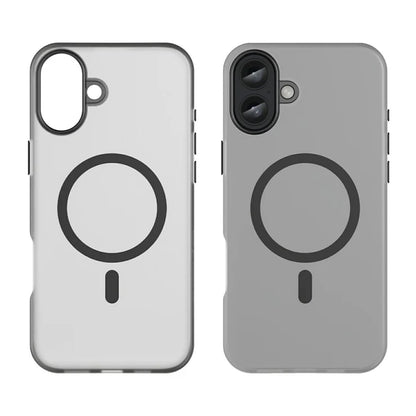 iPhone 16 Plus Case Compatible with MagSafe TPU + PC Slim Matte Translucent Phone Cover - Black