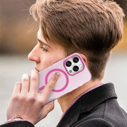iPhone 14 Pro Translucent Matte Phone Case TPU + PC Anti-Scratch Cover - Pink