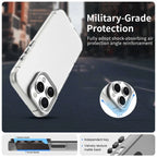 iPhone 16 Pro Case PC+TPU+PET Matte Anti-Drop Phone Back Cover - White