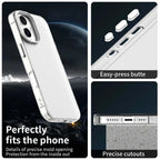 iPhone 16 Case PC+TPU+PET Matte Anti-Drop Phone Back Cover - White