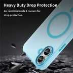 iPhone 16 Plus Case Compatible with MagSafe TPU + PC Slim Matte Translucent Phone Cover - Blue