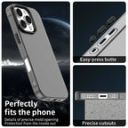 iPhone 16 Pro Case PC+TPU+PET Matte Anti-Drop Phone Back Cover - Black